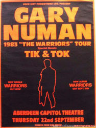 Gary Numan 1983 Venue Poster Aberdeen